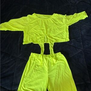 Neon Yellow Two-Piece Set